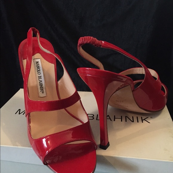Manolo Blahnik Red patent leather shoes